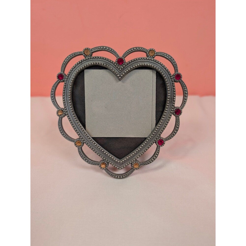 Small Metal Heart Shaped Picture Frame 4.5"